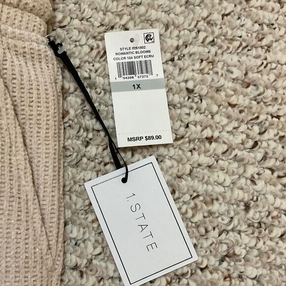 1.STATE Plus Tassel Tie Pocketed Jogger Pants Off White Cream Size 1X NWT - Picture 3 of 7